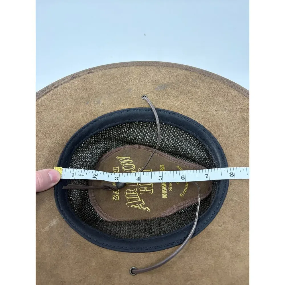 Minnetonka Safari Airflow hat small brown leather unisex